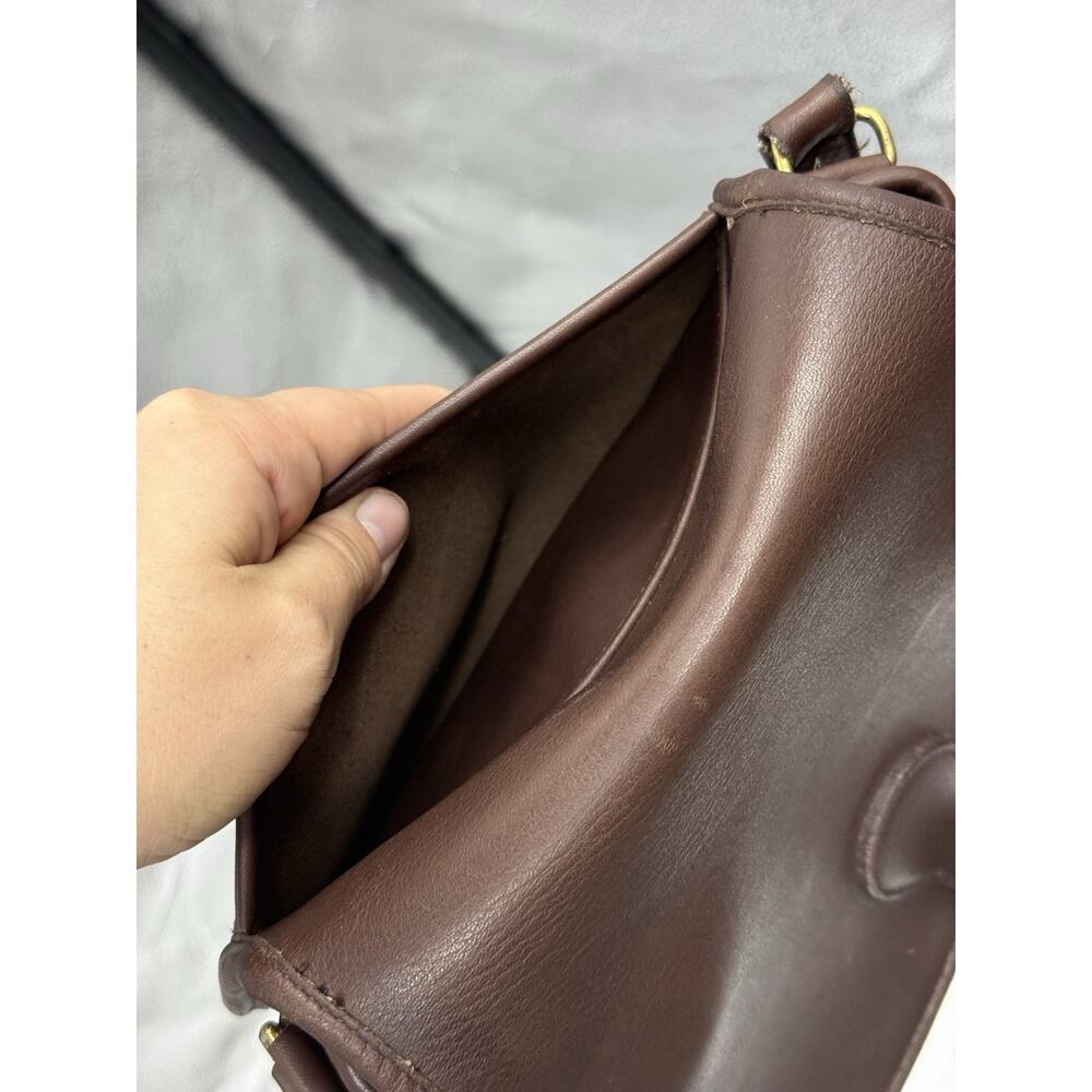 Vintage Rare Coach Dark Brown Leather Saddle Bag Classic Crossbody Bonnie Cashin - Picture 10 of 16